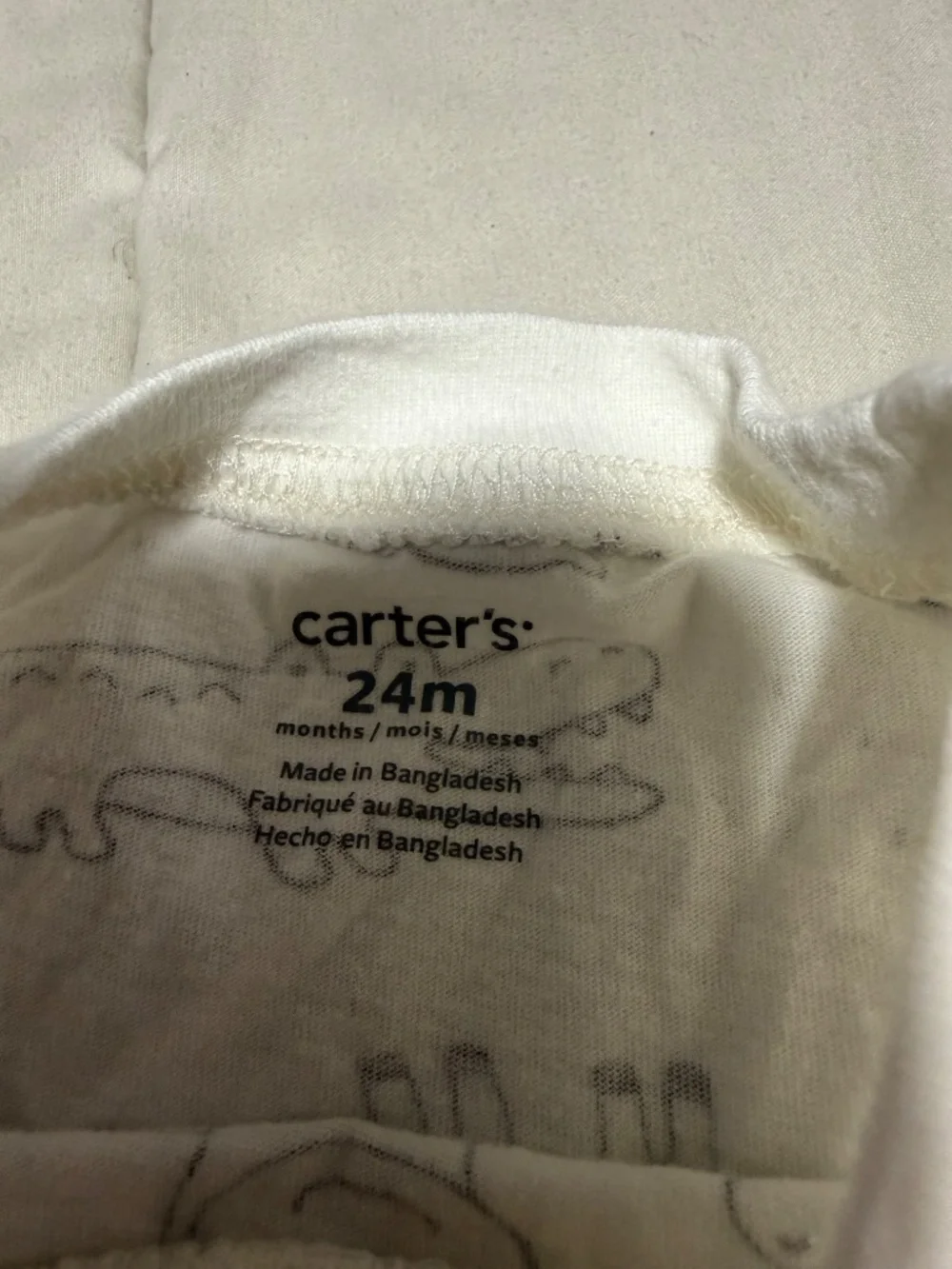 Carter's 24 Months 2-Piece Overalls & Tee Set Striped Alligator Cotton